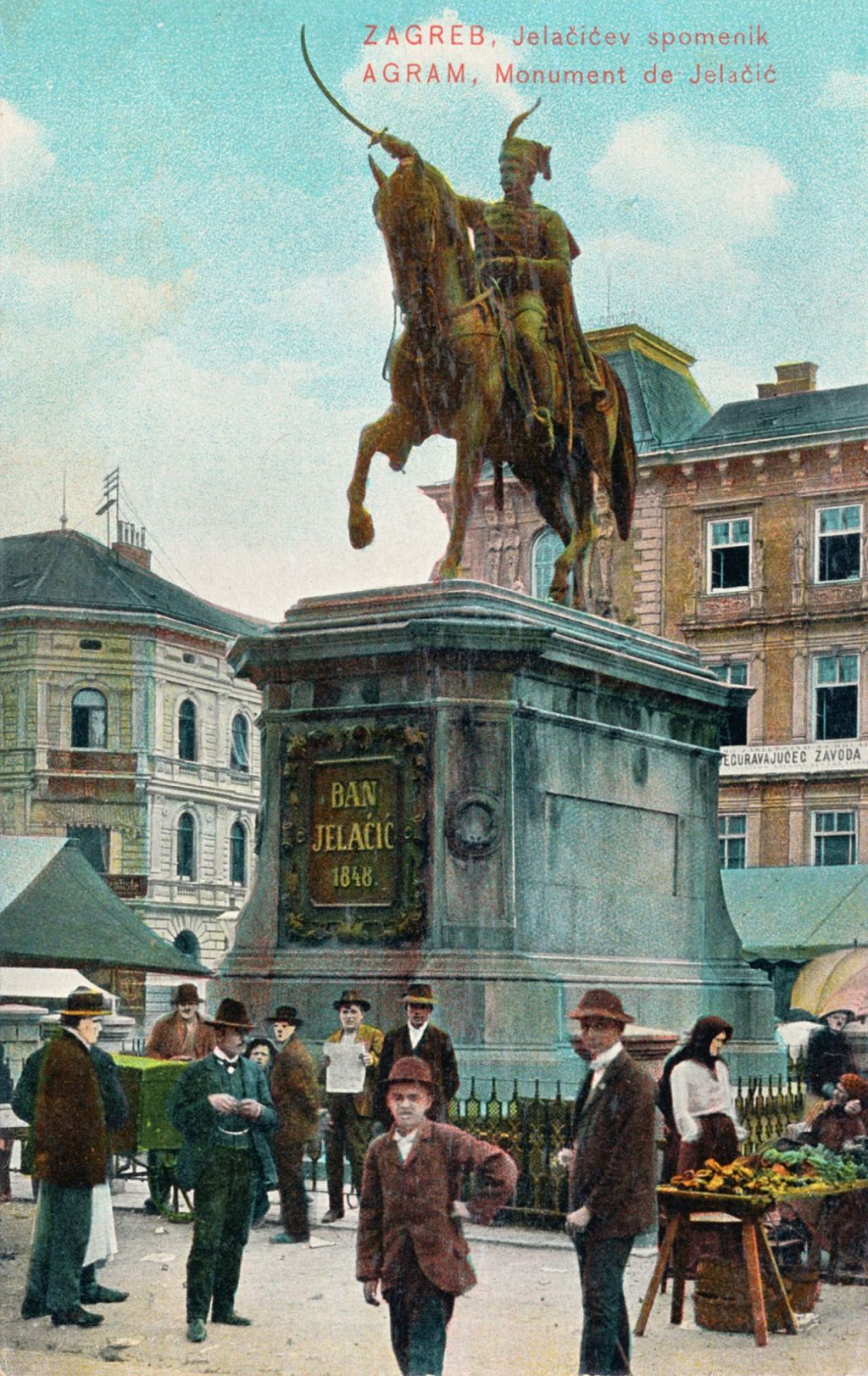 Spomenik banu Jelačiću, Jelačićev trg, 1904. godina